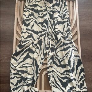 H&M Zebra Print Wide-Leg Pants